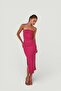 Slit Strapless Midi Bodycon Dress Pink - 5