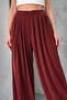 Women's Modal Pleated Wide Leg Casual Pants 2012 Claret Red - Premium Series - 2