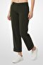 Women Regular Fit Plain Tapered Pants, Dark Green