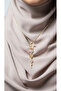 Y Necklace with Butterfly and Flower Key - 3