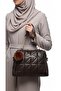 Pompom Hand and Shoulder Bag - Faux Leather - 5