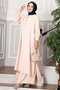 Half Buttoned Long Hijab Double Suit Stone - 4