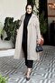 Mobile Belted Trench Coat with Adjustable Sleeves Beige - 3