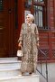 Half Button Detailed Viscon Dress Light Brown - 3