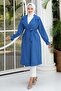 Rubberized Sleeves, Belted Trench Coat, Indigo