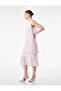 Sleeveless Crew Neck Layered Midi Chiffon Dress - 2