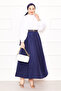 Pocket Detailed Sports Terry Cotton Skirt Navy Blue - 3