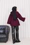 Gold Buttoned Gathered Waist Cashmere Cap Burgundy - 8