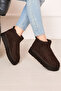 Platform Fur Lined Boots Brown - 2