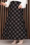 Classic Plaid Pattern Scuba Skirt Black - 2