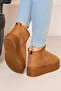 Platform Fur Lined Boots Brown - 5