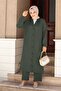Buttoned Aerobin Hijab Double Set Khaki - 3