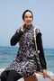 Full-Length Zipper, Adjustable Waist, Hijab-Friendly Swimsuit -133 - 2