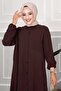 Buttoned Aerobin Hijab Double Set in Brown - 2