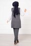 Mendil Collar Long Vest Suit Gray - 5