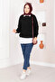 Hair Braid Patterned Knitwear Sweater Black