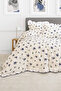 Double Duvet Cover Set 100% Cotton Purple Floral Decorative Overlocked Ruffled - 5