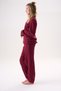100% Cotton Honeycomb Knit Fabric Long Sleeve Cuffed Pocket Women's Pajama Set 98520 - 4