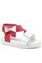 Elenis Genuine Leather Red Silver Baby Girl Sandals - 2