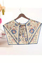 Artistic Authentic Patterned Cream & Coral Shoulder Shawl | Royal Paisley Style Luxury Scarf Collar: