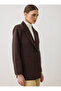Double Button Lined Blazer Jacket - Bitter Coffee - - 4