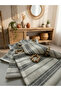Grey Striped Linen Napkin Set of 6 (with Free Hair Clip) - 4