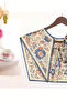 Artistic Authentic Patterned Cream & Coral Shoulder Shawl | Royal Paisley Style Luxury Scarf Collar: - 4