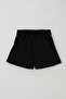 Girl's Shorts Skirt with Bow Accessories, Elastic, Ages 8-12, Black - 6