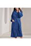 روب حمام عصري بغطاء رأس - أزرق - مقاس 4/5XL - 2