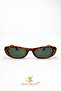 Laurent Unisex Leopard Oval Frame Green Glass Uv400 Sunglasses - 2
