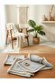 6LI Gray Linen Mini Napkin Set with Tassels [Wooden Buckle Gift] - 2