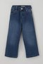 Girl's Jean Trousers with Side Ribbon and Guipure Detail, Ages 3-7, Dark Blue - 5