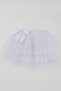 Girl's Tutu Skirt with Tulle Detail and Layered Bow Accessory, Age 4-8, White - 6