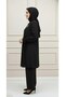 Lilyum Takim Strawberry Fabric Black Color Double Suit with Top and Pants with Openable Buttons - 3