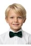 Boy's Green Color Corded Fabric Velvet Bow Tie