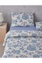 Curioleaf Cotton Single Bed Sheet Duvet Cover Set 160X220 cm Blue - Beige - 2