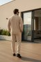 Bürümcük Crinkle Fabric Summer Lycra Women's Men's Long Sleeve Shirt and Sweatpants Set - 5
