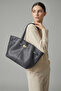 Ferny Belt, Buckle and Stitching Detailed Arm and Shoulder Bag Black - 8