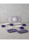 Cosmos Ceramic Breakfast Set 14 Pieces for 6 People Navy Blue - 4