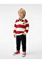 Cotton Long Sleeve Striped Oversize Polo Collar Sweatshirt - 3