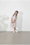 Cream Swan Printed Short Sleeve Girls' Summer Dress - 2