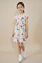 Gray Swan Printed Short Sleeve Girls' Summer Dress - 3