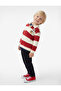 Cotton Long Sleeve Striped Oversize Polo Collar Sweatshirt - 2