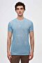 Slim Fit Cobalt Blue Stripe Printed T-Shirt
