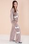 Brown Bow and Pearl Detailed Girl's Crew Neck 2-Piece Tracksuit Set 21202 - 5