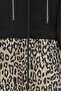 Chain Detailed Hooded Leopard Patterned Scuba Suit - Black - 5