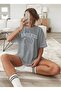 Women's Oversize Endles Printed Gray T-Shirt