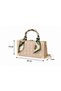 Gold Metal Cornered Quilted Box Bag – Women's Shoulder Bag with Scarf Handle and Gold Chain Strap - 5