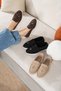 Women's Black Suede Daily Comfortable Oxford Casual Calvanized Buckle Short Heeled Loafer Shoes - 8