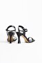 Karen Premium Women's Black Single Strap Heeled Sandals - 4